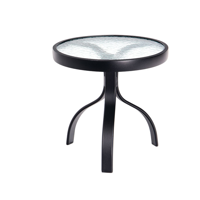 Deluxe Aluminum 18 Round Obscure Glass Top End Table by Woodard - Image 14